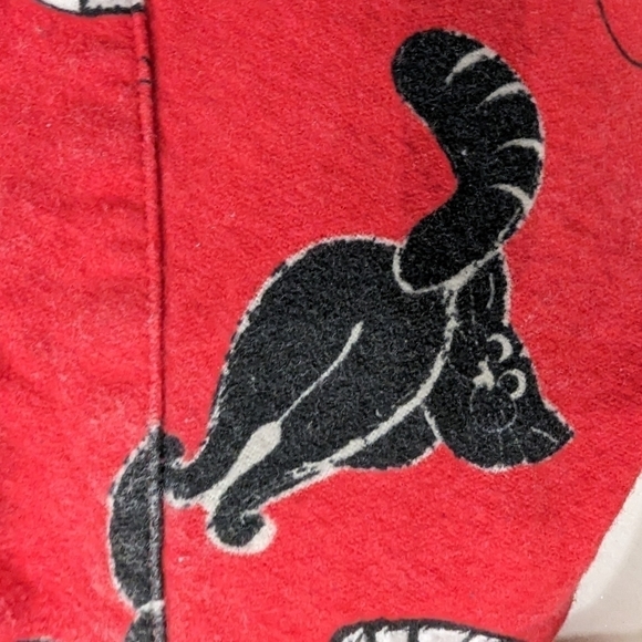 Cat lover nightgown, red  cotton flannel kitten pattern woman's L - Picture 8 of 9